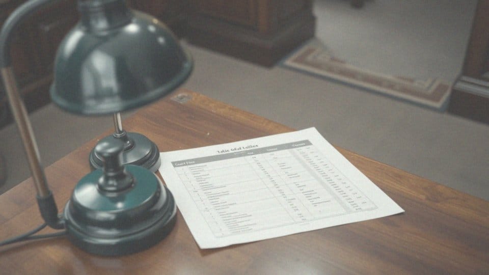 Jak tabela opłat ilustruje różne rodzaje opłat w sprawach cywilnych?