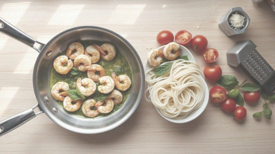 6. Jak przyrządzić makaron konjac z krewetkami i pesto?